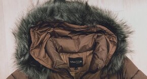 Zimní hnědá dívčí / dámská bunda kabát delší velikost S - 6