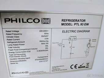 Prodám malou chladničku zn. Philco - 6