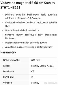 Vodováha magnetická 60 cm - 6