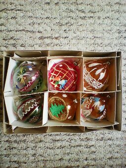 Retro skleněné vánoční ozdoby-11 krabic - 6