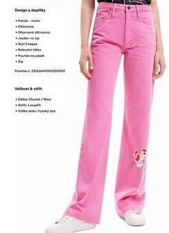 Dívčí rifle zn. Desigual Pink Panther vel.146-152 - 6