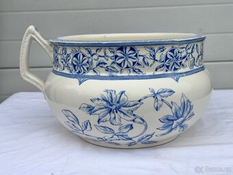 Velká fajánsová nádoba nočník Clematis plamének Francie, 19. - 6
