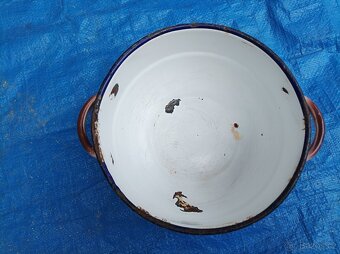 Smaltovaná miska s uchy, průměr 16 cm - 6