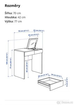 Toaletní stůl IKEA BRIMNES + skládací židle IKEA FRÖSVI - 6