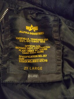 BUNDA BOMBER ALPHA INDUSTRIES MA-1 D-Tec 2XL - 6