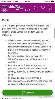 Pohovka sametova nová - 6