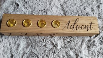 Adventní dubový svícen nový - 6