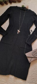 Just Woman černé copánkové svetrové šaty - 6