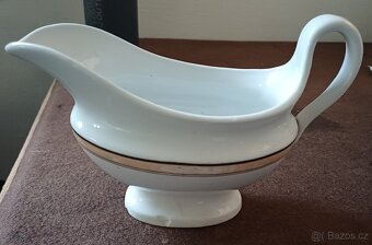 omáčník, starožitný cedník, podnos - 6