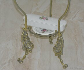 Retro porcelánový mycí set na kovovém stojanu (1) - 6