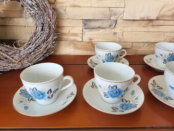 SOUPRAVA KÁVOVÁ S MODROU RŮŽIČKOU- KRÁSNÁ - 6