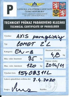 Paragliding křídlo Comet 2 - 6