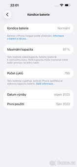 iPhone 15 Pro Max 512GB modrý titan - výborný stav - 6
