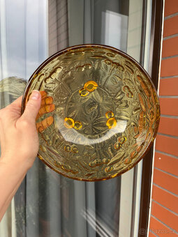 Mísa na nožkách Barolac 21 cm, ambrové sklo, Rosice - 6