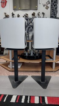 Biele reproduktory + stojany a reprokábel - 6