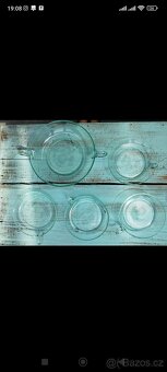 Starožitná kompotová sada sklo - 6