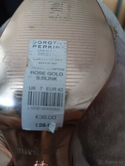 Metalické starorůžové letní boty na podpatku vel.40 - 6
