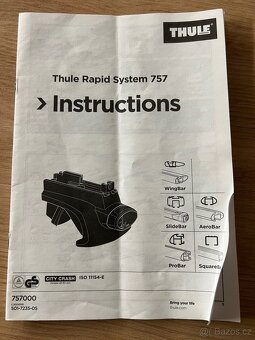 Thule střešní nosiče + 2x nosič kol + patky 753 a 757 - 6