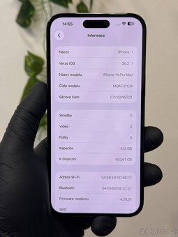 iPhone 14 Pro Max 512GB - 96% baterie - 6