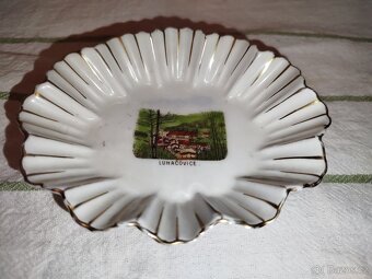 Starožitný upomínkový porcelán talířek Luhačovice - 6