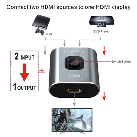 HDMI obousměrný přepínač signálu pro 2 zařízení - 6