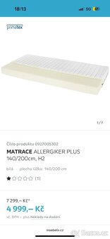 Postel 140cm + matrace +rošt Möbelix - 6