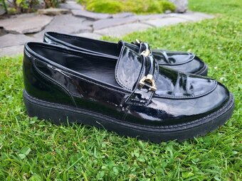 MOKASÍNY vel.41 zn.JENNY FAIRY ČERNÉ LESKLÉ MÓDNÍ - 6