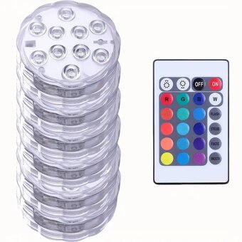 Vodotěsná RBG led světla 6 ks, univerzální využití. - 6