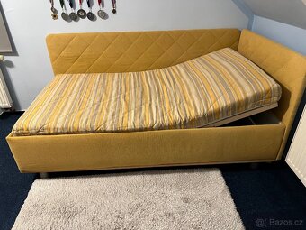 Postel čalouněná 120x210cm, úložný prostor, lamelový rošt, p - 6