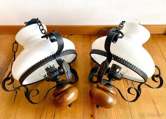 Staré krásné párové lampy ve stylu petrolejky - 6