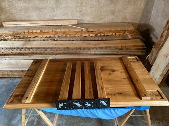 Masivní dubový jídelní stůl | 160×90×75 cm - 6