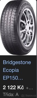 Letní pneu Bridgestone 185-65/15 Třída A - 6
