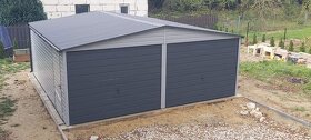 Plechová garáž 6x5,6x6,7x5 dvougaráž, dílná, Zahradní domek. - 6