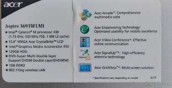 Notebook Acer 3693 WLMi - 6