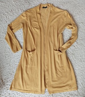 Dámský delší kardigan, hořčicová, vel. L/XL (40/42) - 6