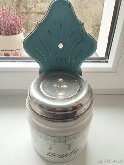 starožitná dóza na mouku - secese - 6