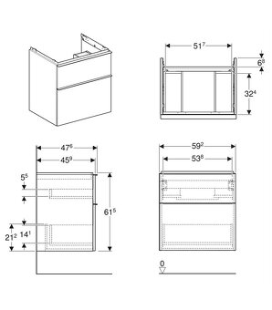 Geberit skříňka + umyvadlo bílá matná 60 cm - 6