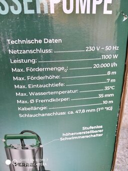 Prodám VÝKONNÉ ponorné kalové čerpadlo FERREX F-SP 1135-1 -2 - 6