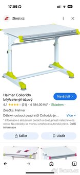 Prodám psací stůl Halmar + rostoucí židle Eco 3-5. - 6