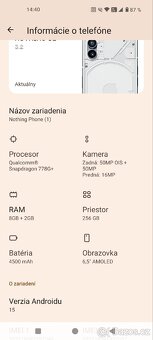 Prodám Nothing phone (1) 8/256GB bílý - 6