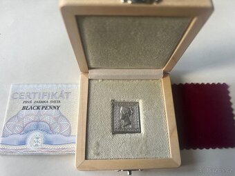 originál 1.známky světa Black Penny a její platinový odražek - 6