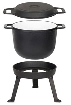 Myslivecky litinový 15L kotlík na pečení dušení grilování - 6