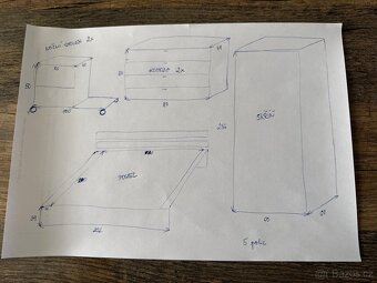 Kompletní ložnice - postel, komoda, skříň - 6