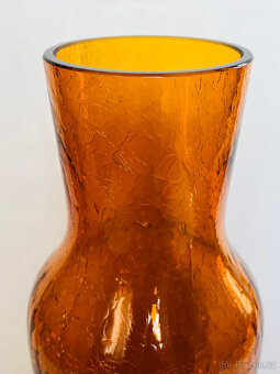 Ruckl Křišťálová váza 25 cm, ambrové krakelované sklo - 6