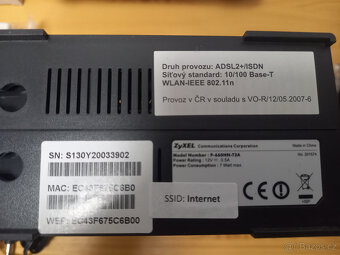 ADSL modem Zyxel (P-660HN-T3A) - výkonný Wi-Fi modem, nový - 6