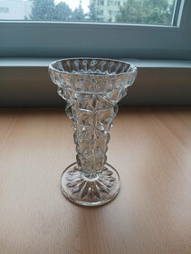 Retro skleněná váza z těžkého mačkaného skla - 6