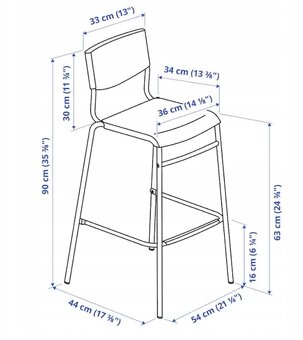 IKEA STIG Barová stolička s opěrkou 2 kusy - 6
