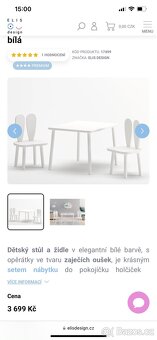 Dětský stolek a židle “zaječí ouška” Elis design - 6