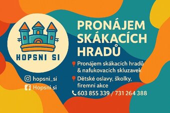Skákací hrad a nafukovací skluzavka - půjčím - 6