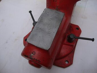 Svěrák YORK 125mm červený zachovalý otočná základová deska - 6